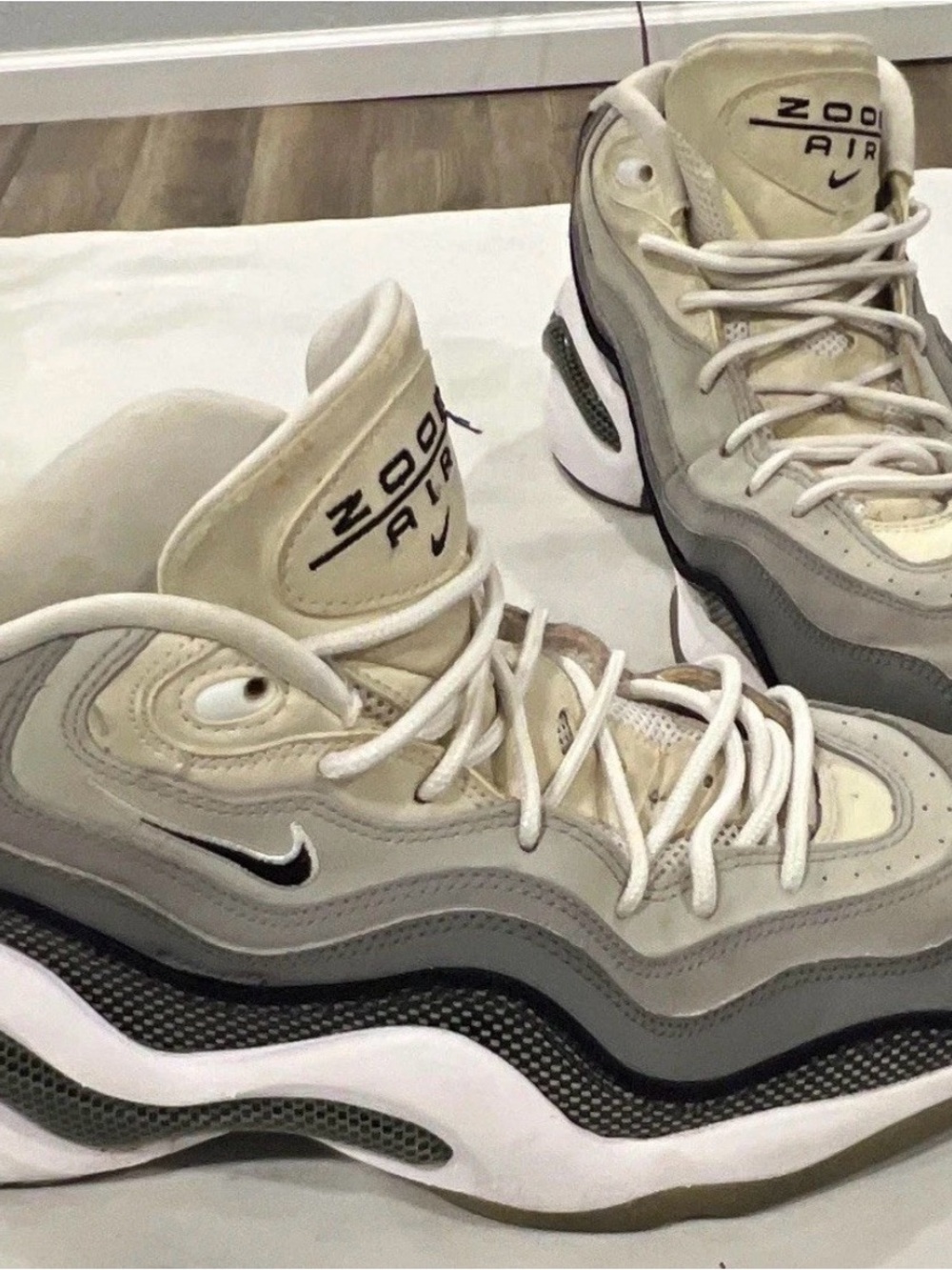 Nike Men’s Zoom Air Sneakers in White, Gray & Cream